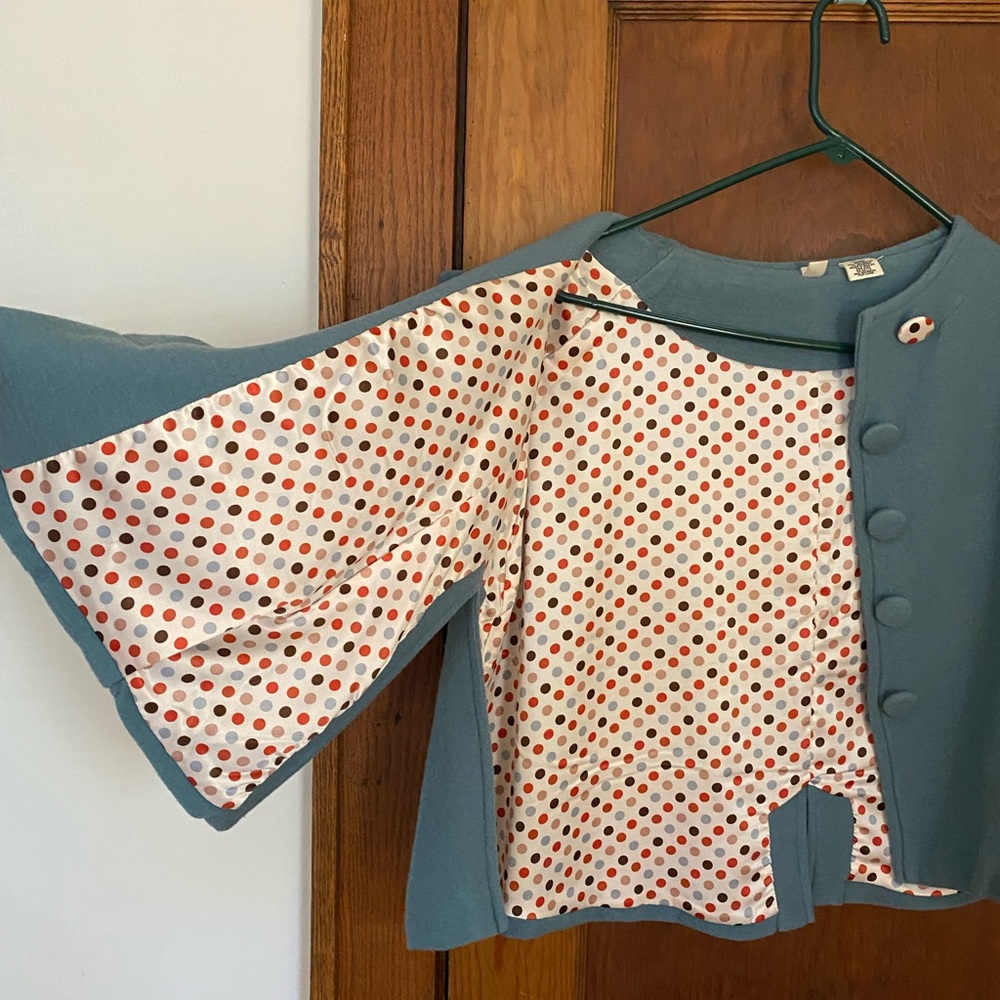 Anthropologie Moth Wool Polka Dot Cape